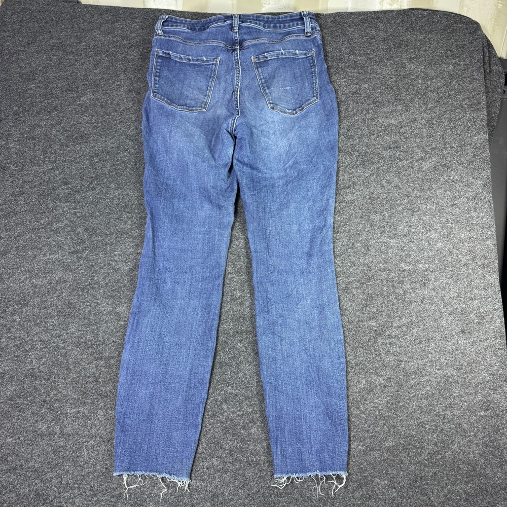 LC Lauren Conrad Skinny Jeans Womens 8 Blue Medium Wash Denim Frayed Hem Casual
